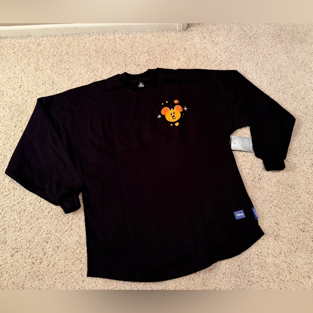 Disney Black Spirit Jersey with Mickey Mouse Pumpkin Graphic